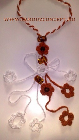 COLIERE HANDMADE LC-BIJOU ORANGE 1